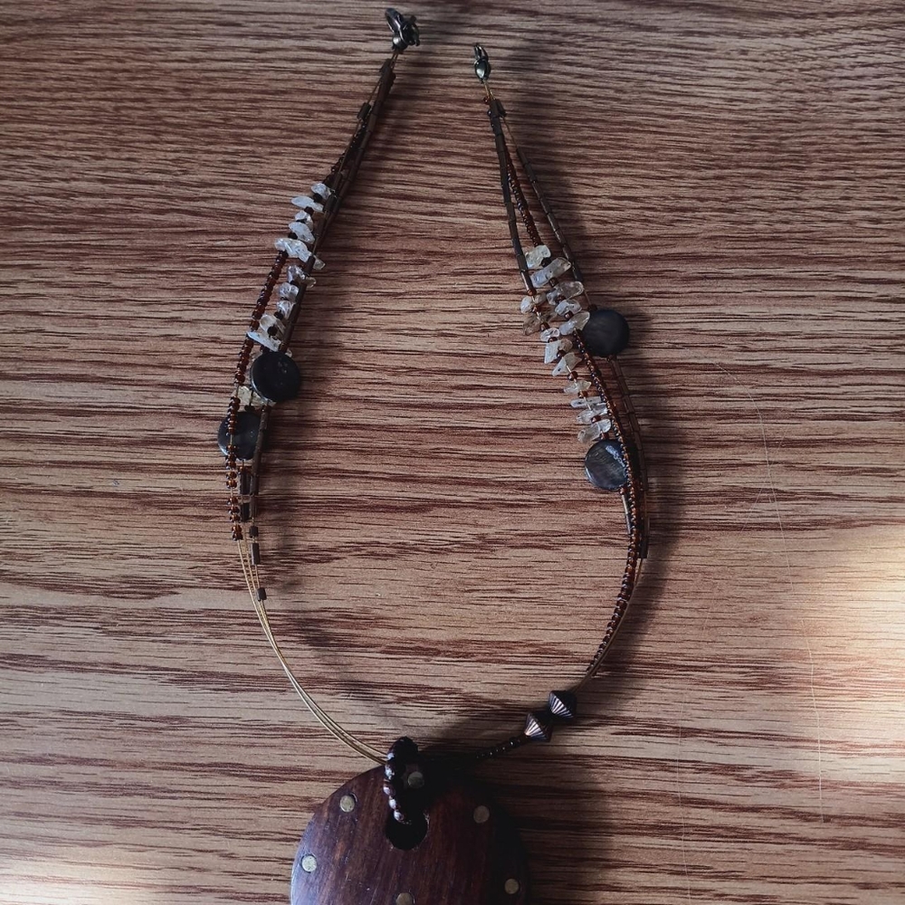 Wood Crystal Necklace